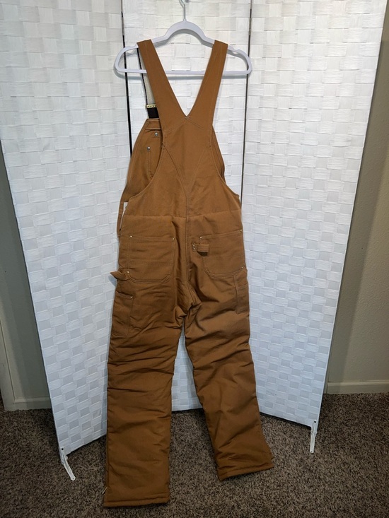 Carhartt Men's Duck Bib Overalls Size 32X34 Quilted Lining Double Knee - Picture 7 of 10